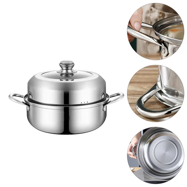Stockpot Lid Stainless Steel Steamer Asian Steamer Basket Cooking Pot
