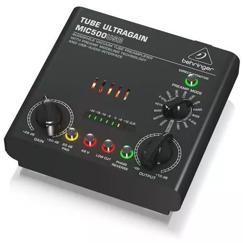 Behringer Mic500-Usb Tube Ultragain Preamplificatore Microfonico Valvolare Limit