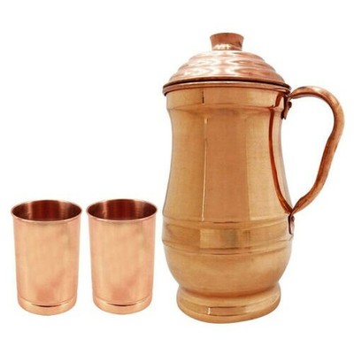 1,5 litri con coperchio NK GLOBAL Caraffa in rame indiano per acqua Ayurveda benefici per la salute 