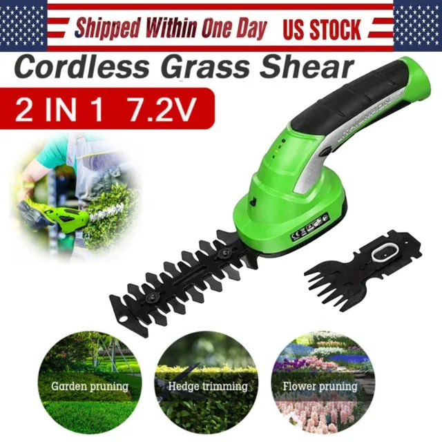 Cordless Grass Shear Shrubbery Trimmer 2-IN-1 Hedge Shears/Grass Cutters