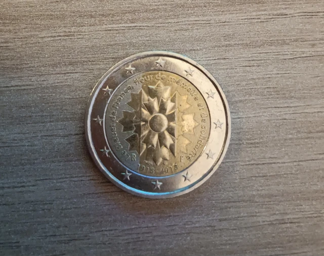 PIECE 2 EUROS commémorative France rare 1918-2018 le bleuet de France