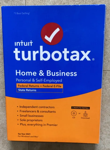 2021 Intuit Turbotax Home & Business 2021 BRAND NEW Sealed