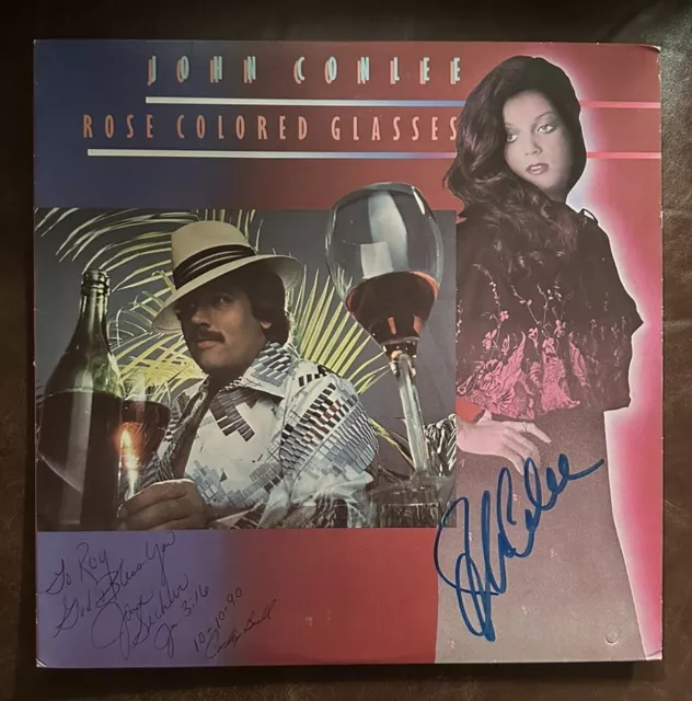 Rose Colored Glasses Vinyl John Conlee Country  AUTOGRAPH Signed RARE