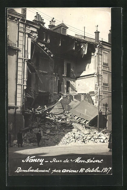 CPA Nancy, 1917 Bombardment, Rue de Mon-Désert