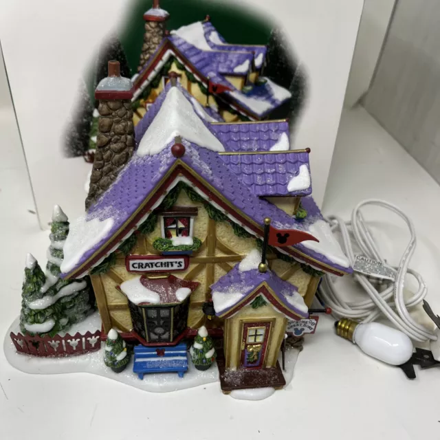 Dept 56 North Pole Christmas Snow Village Disney Mickey Cratchits Cottage House