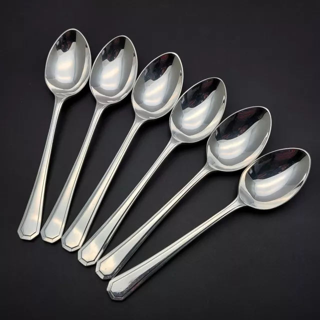 Grecian Pattern - Set of 6 Tea Spoons - Silver Plated Vintage EPNS A1 Sheffield