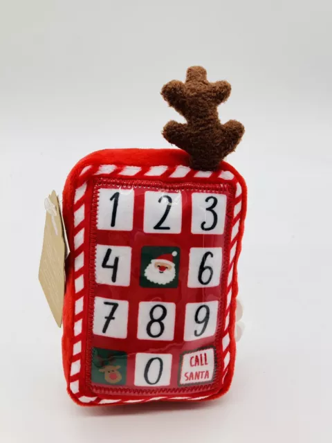 New Mud Pie Baby Kids Christmas Cell Phone to Santa Calls Santa Plush NWT