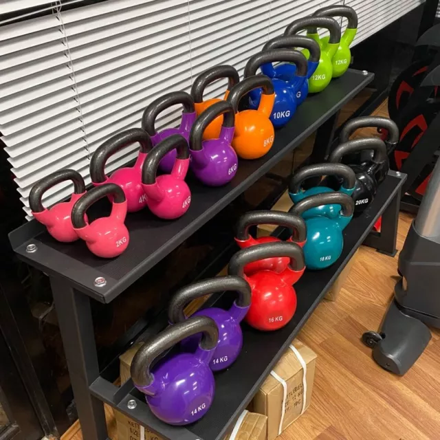 Solid Cast Iron Vinyl Coated Kettlebell 2kg-20kg Crossfit Strength Kettlebell