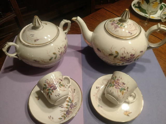 Service à Thé En Porcelaine Ancien – Vintage, Motif Personnage – Complet