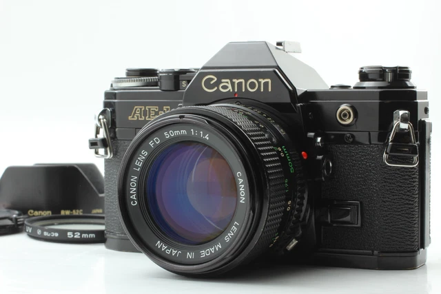 Vidéo [ près De Mint ] Canon AE-1 Noir 35mm Reflex Neuf Fd Dnf 50mm f1.4 Capuche