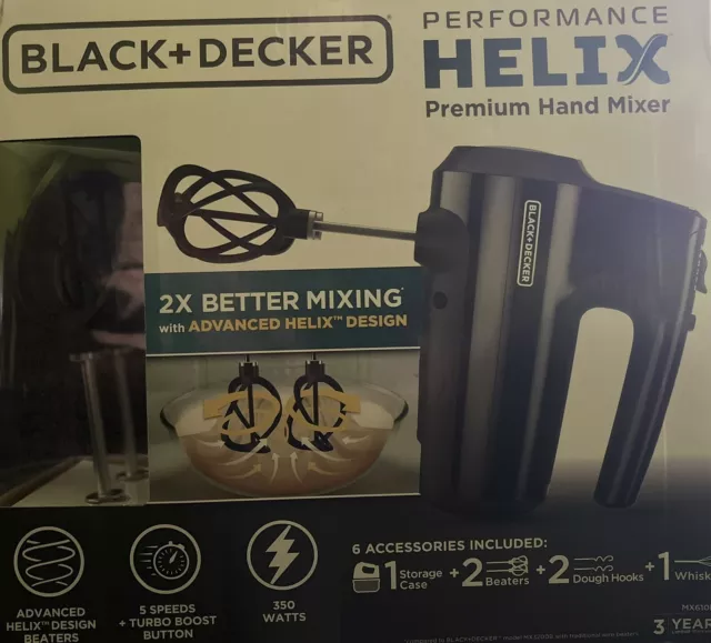 Black & Decker Performance Helix Hand Mixer, MX600 Series with Storage Case