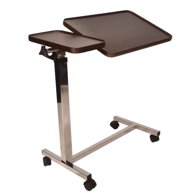 Deluxe twin top over Bed or Chair Table adjustable height and angle mobility aid