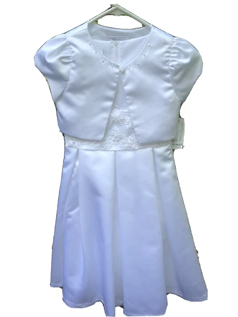 Girls Size 7 White First Communion Dress , Flower Girl. NWT Bonnie Jean