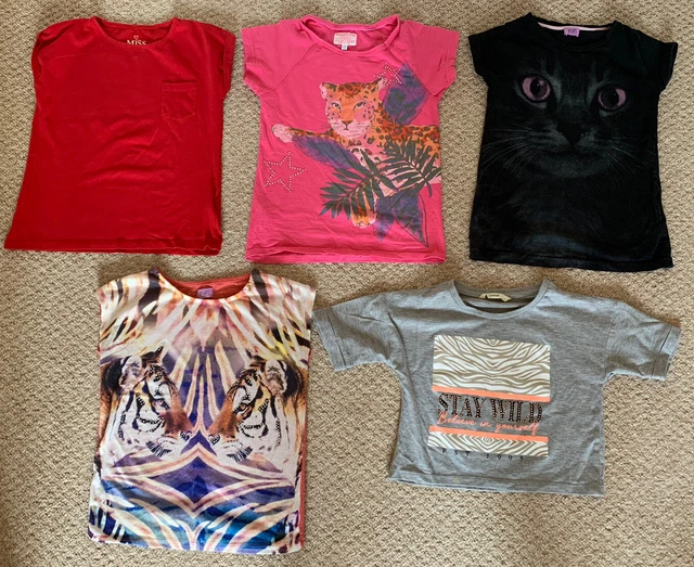 Pacchetto T-Shirt estiva a maniche corte ragazza 5 articoli età 7-8 anni M&S