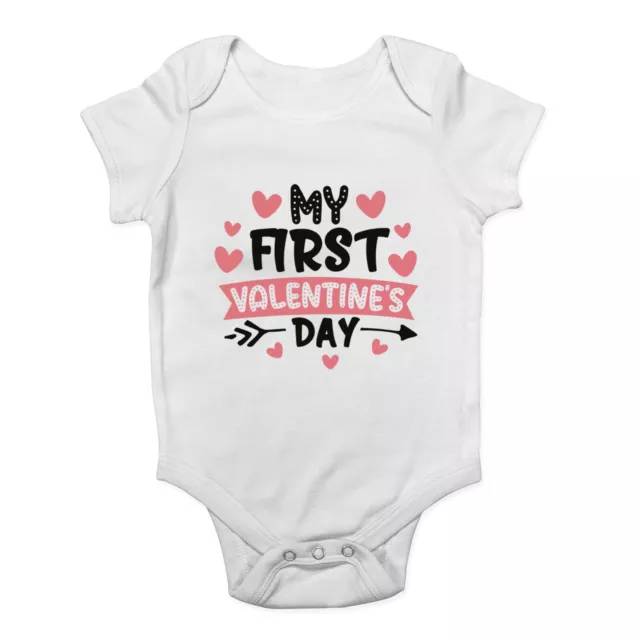 Mein 1. Valentinstag - rosa Baby Grow Weste Body Jungen Mädchen