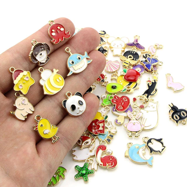 80Pcs Animal Alloy Bracelet Pendant  Accessories DIY Jewelry Making Neckl-wf