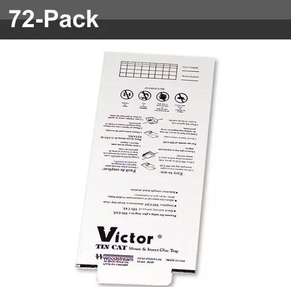 Victor Tin Cat Mouse Trap Glue boards (72 Glueboards) Mice Insects M309