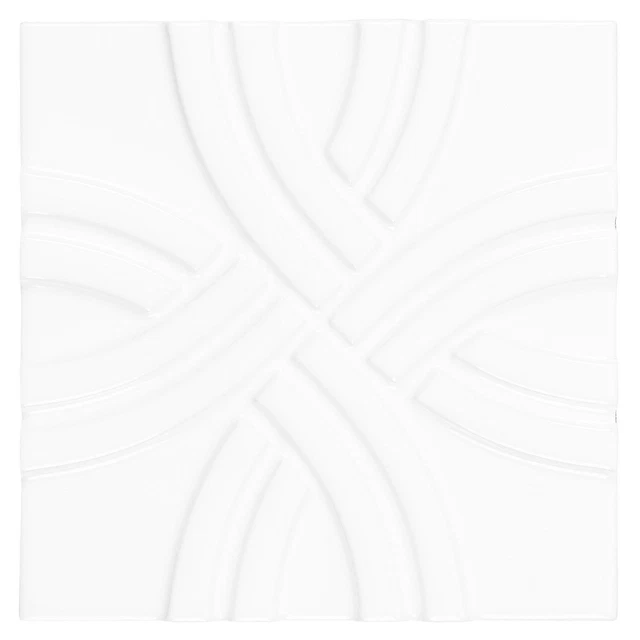 Classic 6X6 Cross Pattern Glossy White Ceramic Tile MTO0620