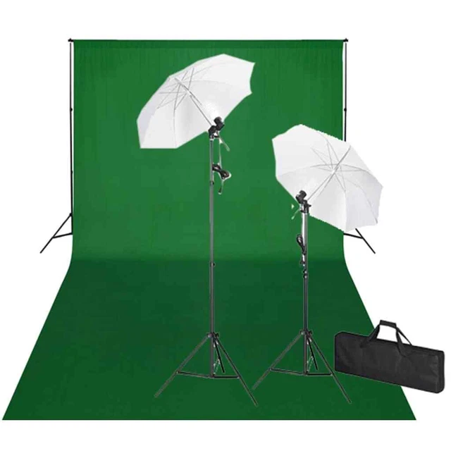Set Studio Fotografico Fondale Verde 600x300 cm e Luci 5199397
