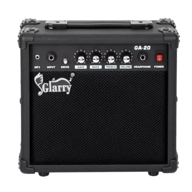 Glarry 20W Electric Bass Guitar Amp Combo Amplifier Speaker High Quality Black