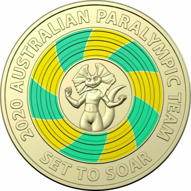 🥇Australian Two Dollar $2 coin 2020 TOKYO🟡🟢Paralympic Games UNC