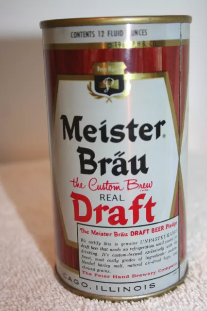Meister Brau Draft BEER 12 oz. 1960's flat top - Chicago, Illinois