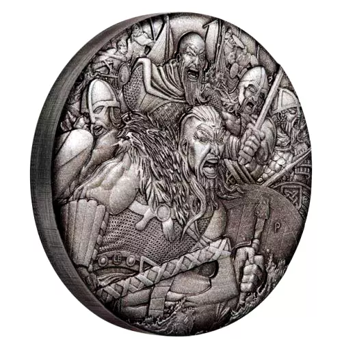 2018 Vikings Warfare 2 oz pure silver High relief  coin