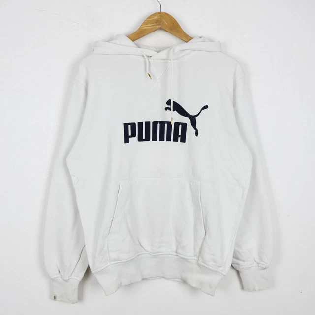 Felpa Puma Uomo Taglia XS Bianco Logo Comodo Casual Maniche Lunghe Cotone Man