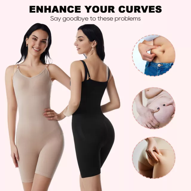 Women Firm Tummy Control Shapewear Thong Bodysuit Full Body Shaper