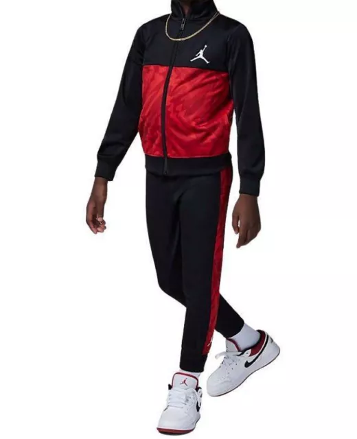 Tuta fz+pantalone polsino Bambino acetata Air Jordan 85B708-023 nero-rosso