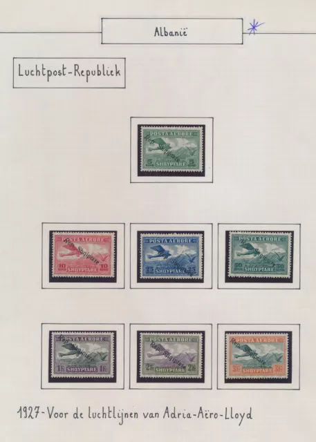 XE02304 Albania 1927 overprint aviation airplanes fine lot MH