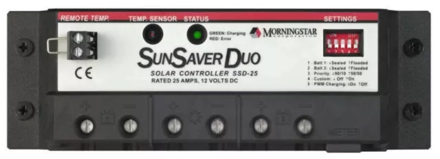 Morningstar SSD-25 SunSaver-Duo 25 Amp 12 Volt Solar Charge Controller