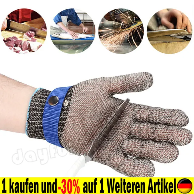 Edelstahl Sicherheits-Handschuh Stechschutzhandschuhe Kettenhandschuh Metzger◇DE