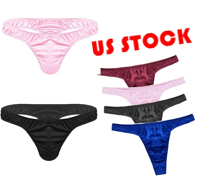 US SISSY MENS Satin Lingerie Panties Bikini Briefs Thong Underwear