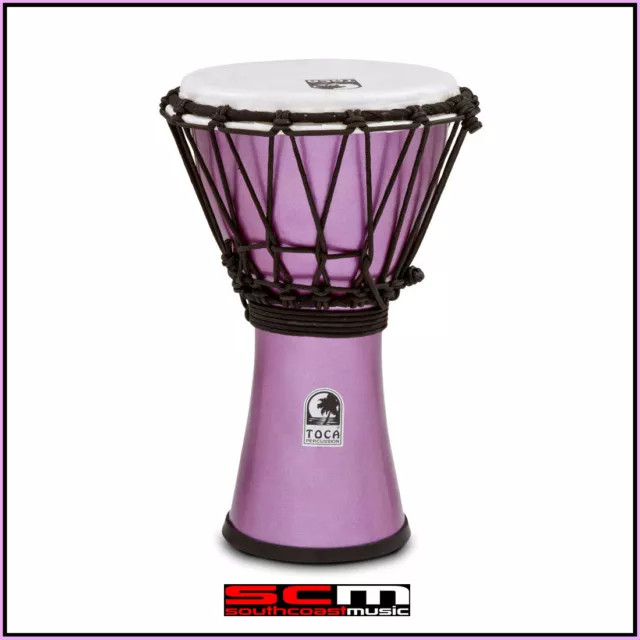 Toca 7″ Freestyle Colorsound Djembe Hand Drum – Metallic Violet Purple