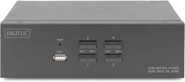 Switch KVM DIGITUS HDMI 4 porte doppio display 4 PC 2 monitor HDMI 2