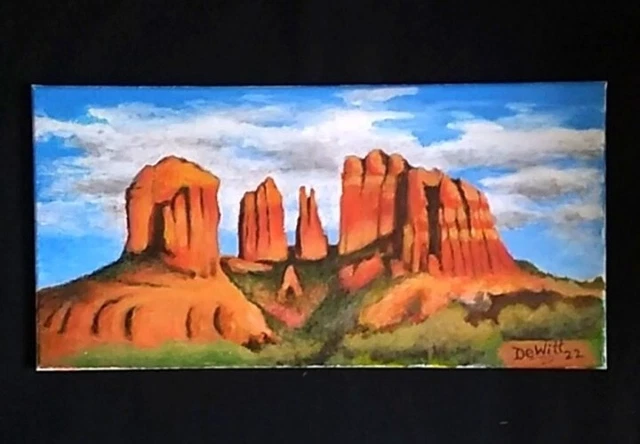 Paisaje Suroeste Pintura Sadona Colillas Acrílico Sobre Lienzo Artista Original
