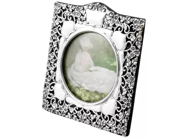 Antique Edwardian Sterling Silver Photo Frame Birmingham 1901