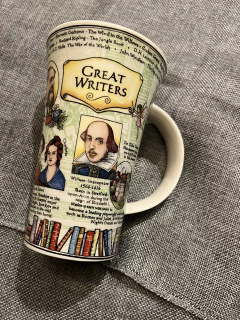 Dunoon Great Writers Bone China Tall Mug Books Famous Authors By Caroline Dadd