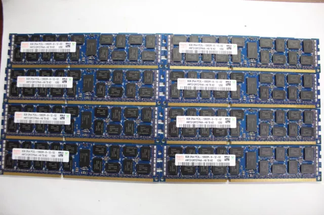 Lot of 8 hynix 8GB 2Rx4 HMT31GR7CFR4A-H9 PC3L-10600R-9-12-E2 Server RAM