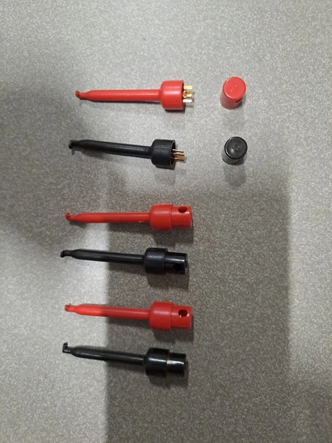 Kit Di 2 Sonde Di Prova Per Multimetro - Puntali Posteriore Con Connettore A Banana 4 Mm - Cavi Isolati Rosso E Nero - Lunghezza 93 Cm