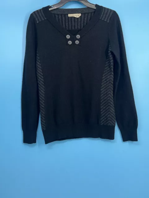 SmartWool Piney Lake Henley Women’s Black Wool Sweater Size: M