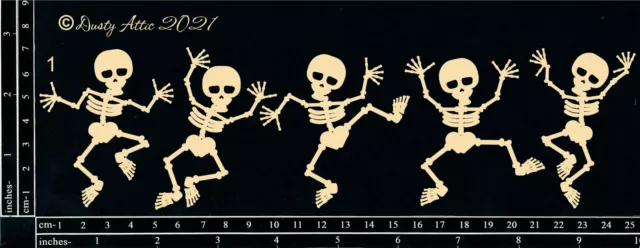 Dusty Attic Chipboard - Dancing Skeletons #1, DA3103 ~ 3x10