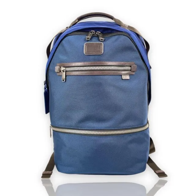 Tumi Alpha Bravo Backpack 22385Lch Blue Nylon Leather Mens With Name Tag