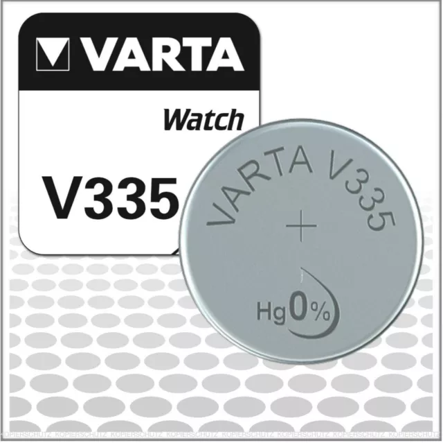 2 X Varta Montre V335 Cellulaire Bouton Sr 512 Sw Oxyde D'Argent 5mAh 1,55 V