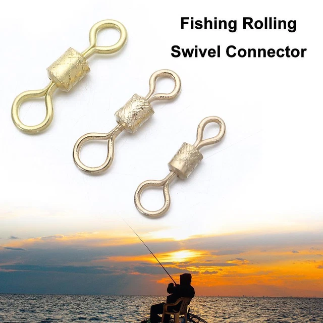 Facefd 100pcs Fish Rolling Ball Bearing Barrel Swivel With Safty Sea Fishing Barrel Swivel Connector Snap Connector Solid Rings Fishing