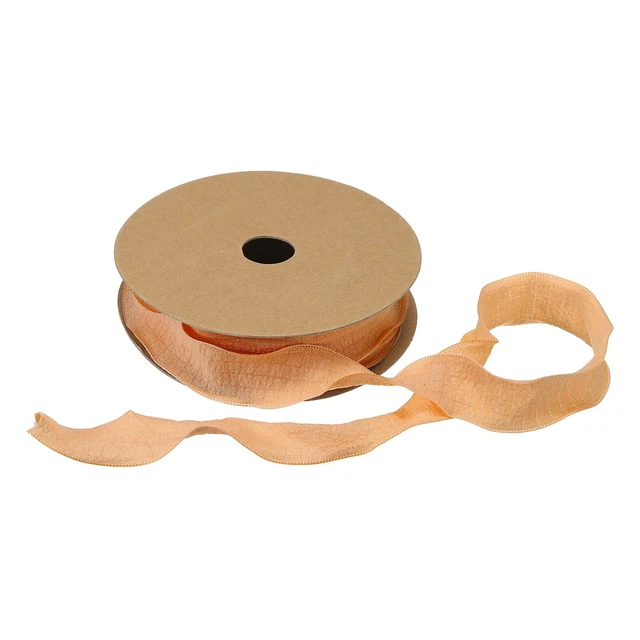 Cinta satinada de doble volante de 1 pulgada 10 yardas color naranja liso