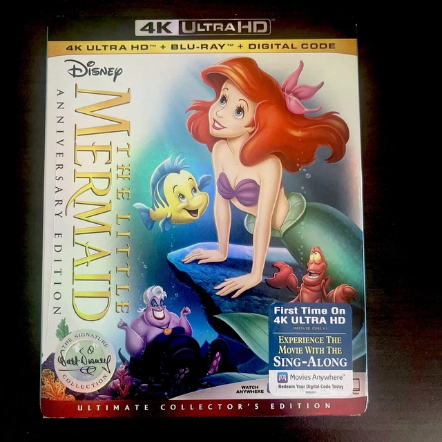 THE LITTLE MERMAID (4K Ultra HD + Bluray + Digital) w/ Slipcover **NEW