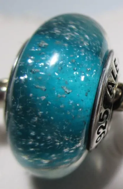 Disney Jasmine's Signature Color Teal Green Authentic Pandora Murano Glass Charm