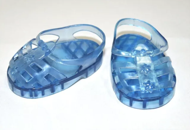 18" Doll Clothes Fits American Girl Our Generation  Shoes Blue Jelly Sandals